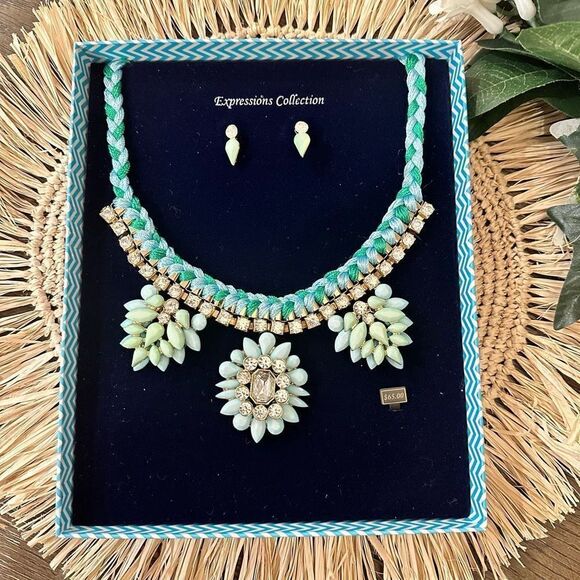 Bella Perlina‎ Expressions Turquiose Statement Necklace And Earrings Set new - Picture 1 of 5